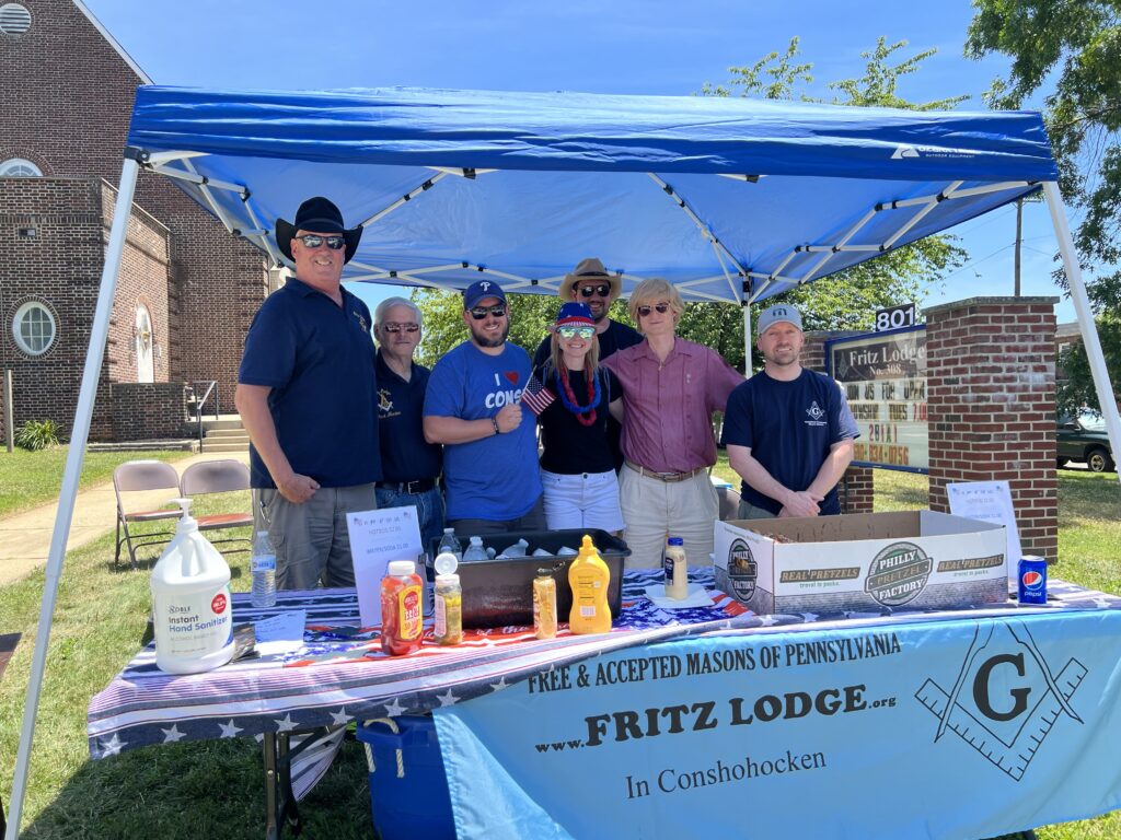 I want to thank Yaniv Aronson Mayor of Conshohocken and the First Lady, Sarah McGlinchey Aronson for your continued support of Fritz Lodge No. 308. It was great to see you both at our hotdog sale today.